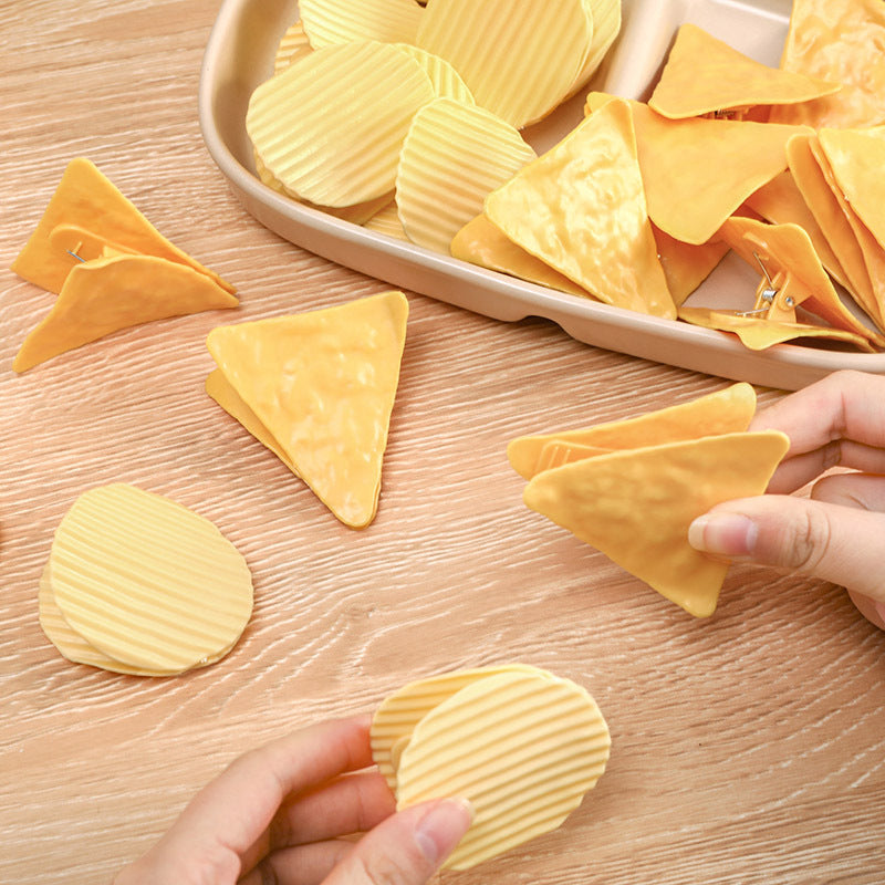 clips for securing documents and snacks
