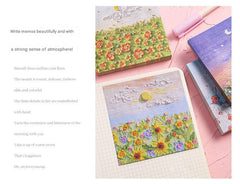Close-up of decorative memo pad showcasing vibrant colours 2