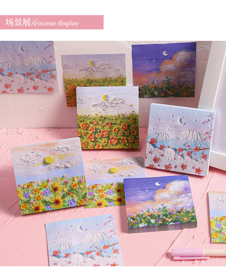 Artistic sticky note pad with rose scent pattern 5