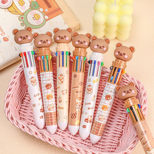close-up of cartoon-themed ballpoint pens