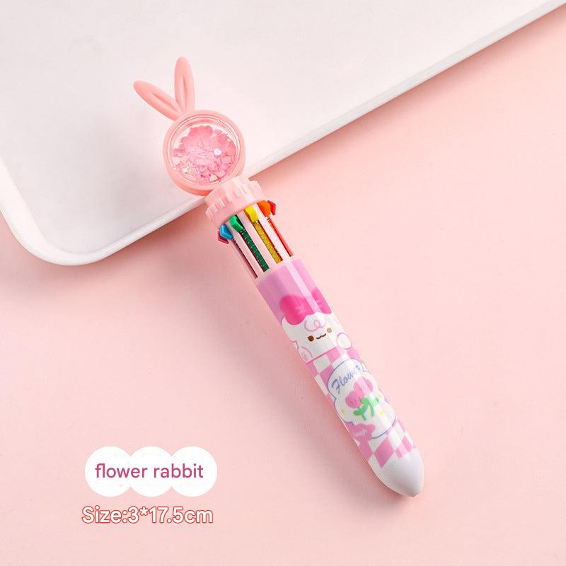 Colorful cartoon rabbit multi-color pen design
