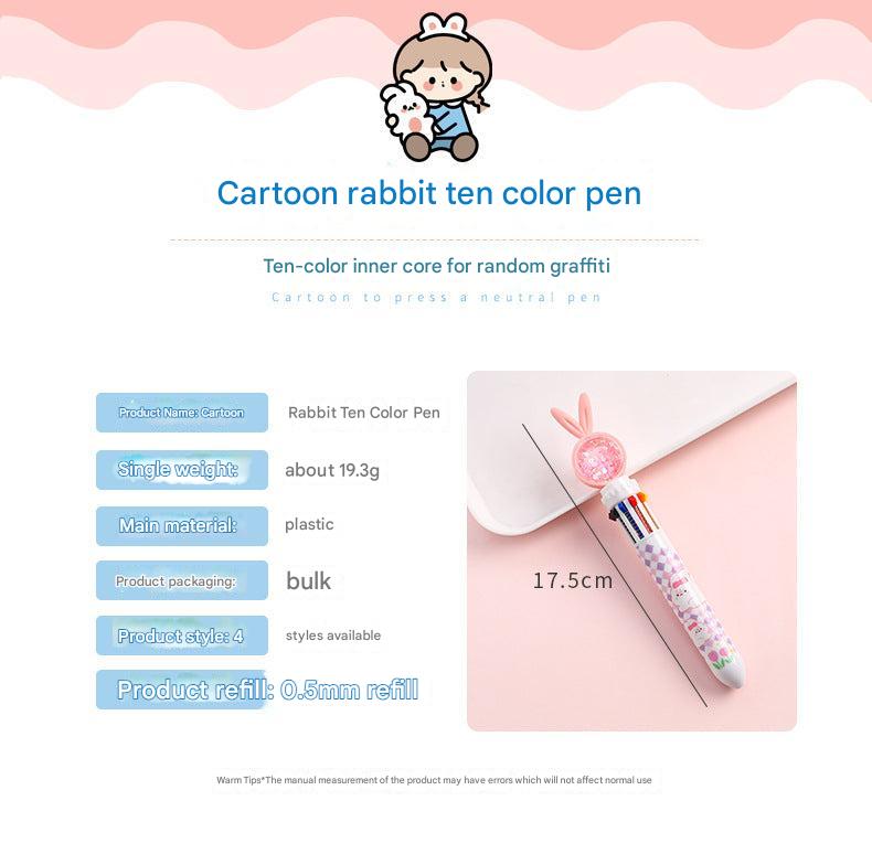 Cute cartoon rabbit pen displayed on a desk