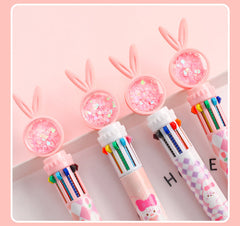 Colorful cartoon rabbit multi-color pen design