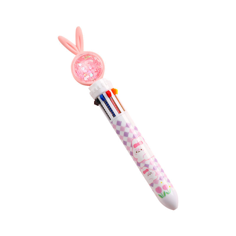 Adorable cartoon rabbit ballpoint pen in use