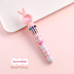 Vibrant rabbit ballpoint pen arrangement on table