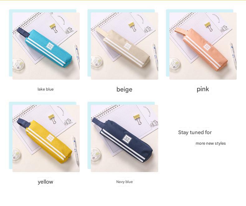 lake blue Oxford cloth pencil case with stationery