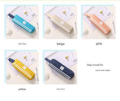 lake blue Oxford cloth pencil case with stationery