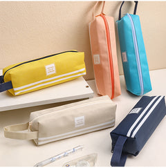 navy Oxford cloth pencil case compact design