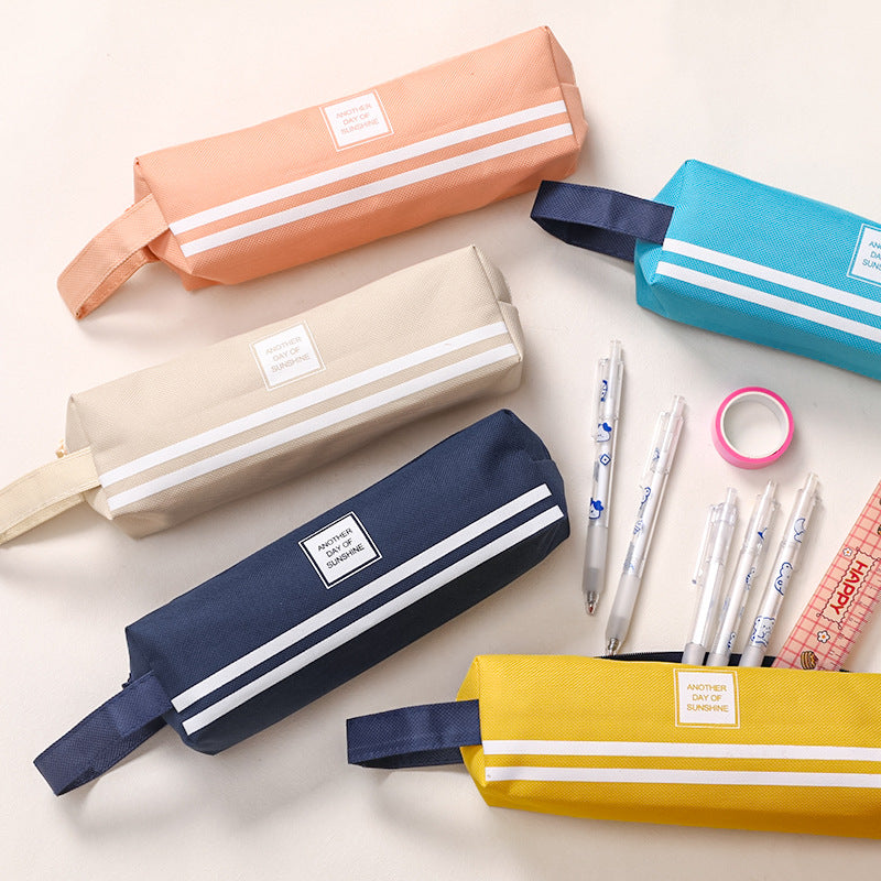 navy Oxford cloth pencil case compact design