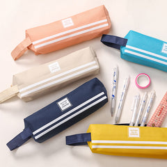 navy Oxford cloth pencil case compact design