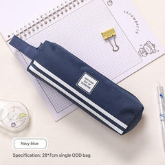 student using large capacity pencil case