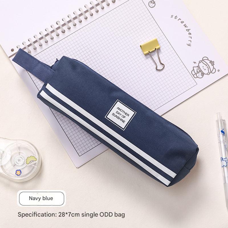student using large capacity pencil case