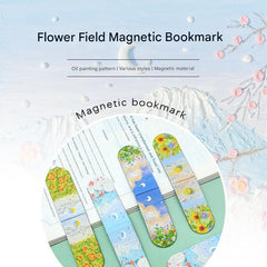 Elegant oil painting bookmark with floral design