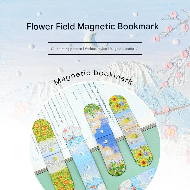 Elegant oil painting bookmark with floral design