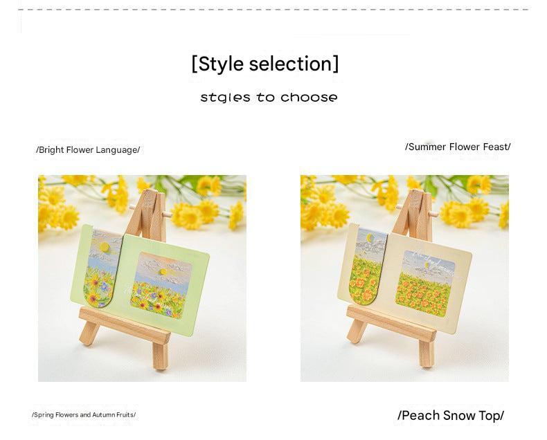 Durable paper bookmark showcasing artistic floral themes