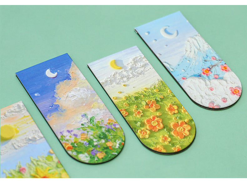 Unique peach snow top design bookmark for gifts