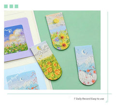 Elegant oil painting bookmark with floral design