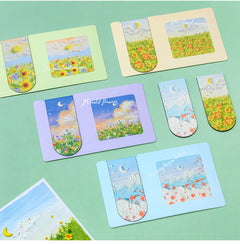 Decorative magnetic bookmark styled with oil painting