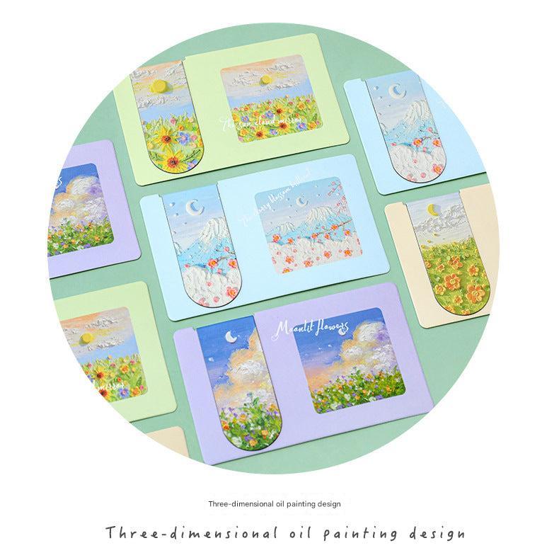 Durable paper bookmark showcasing artistic floral themes