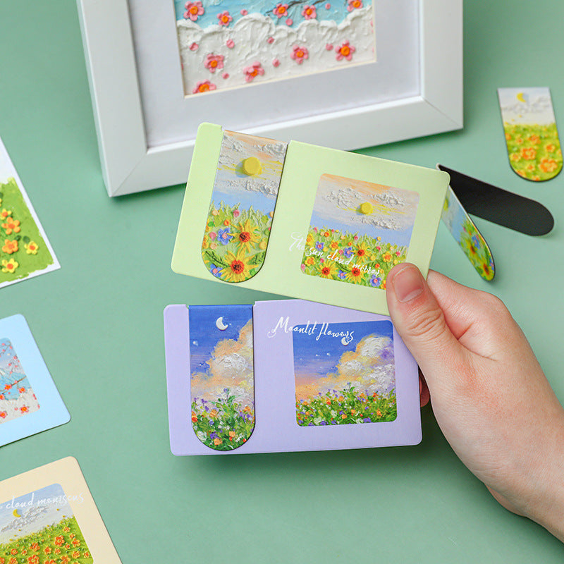 Durable paper bookmark showcasing artistic floral themes