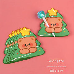 Funny cartoon characters on festive greeting cards