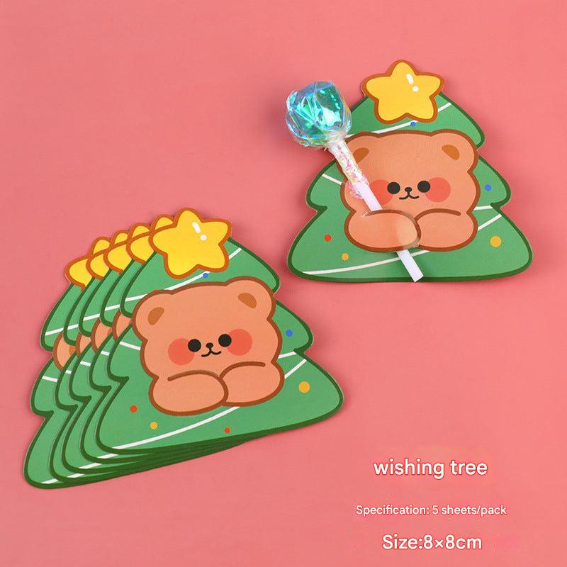 Funny cartoon characters on festive greeting cards