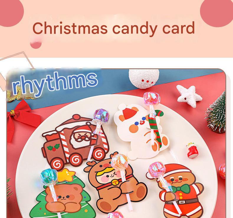 Santa Claus themed card with candy cane slot