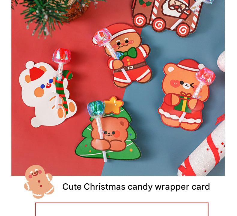 Interactive holiday greeting card with candy cane