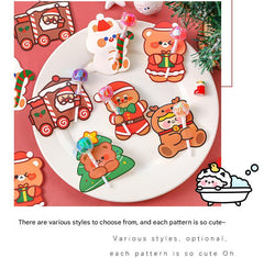 Funny cartoon characters on festive greeting cards