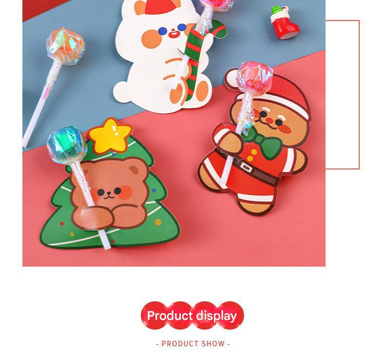 Santa Claus themed card with candy cane slot