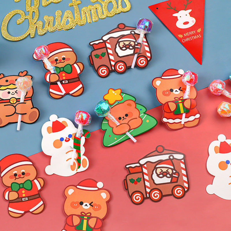 Santa Claus themed card with candy cane slot