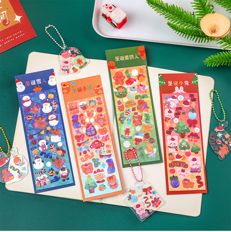 Christmas themed sticker art featuring characters