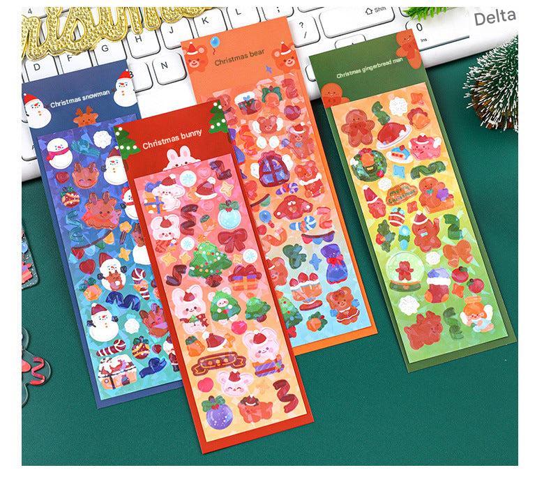 adhesive sticker set with Christmas characters
