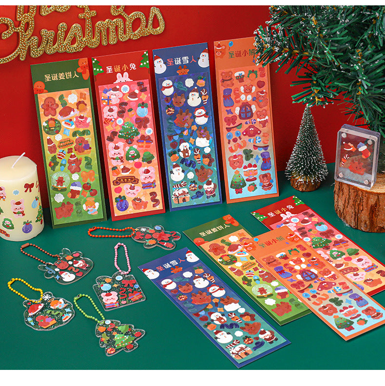 adhesive sticker set with Christmas characters