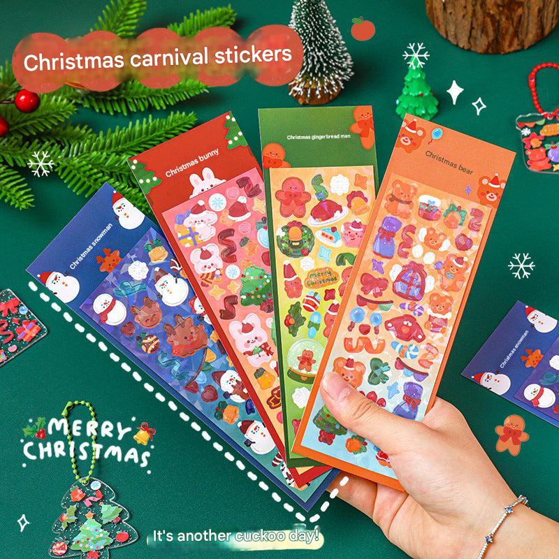 cute teddy bear sticker design for Christmas