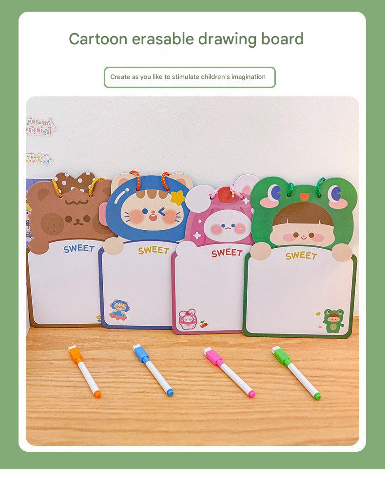 Creative fun with erasable surfaces on drawing board