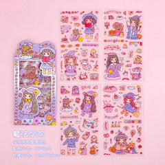 Charming Cartoon Girl Stickers Set Image 1