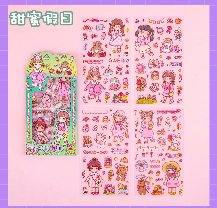 Set of Cartoon Girl Stickers Image 7