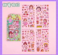 Set of Cartoon Girl Stickers Image 7