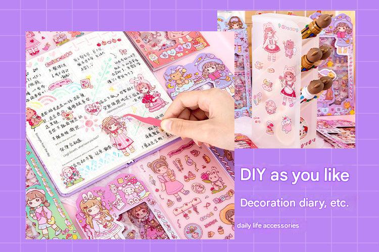 Cute Cartoon Girl Stickers Set Image 2
