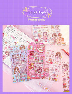 Decorative Cartoon Girl Stickers Image 4