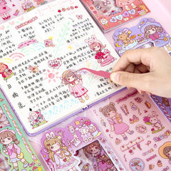Cute Cartoon Girl Stickers Set Image 2