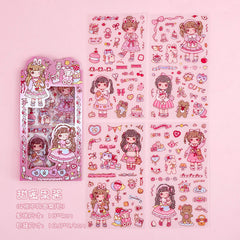 Set of Cartoon Girl Stickers Image 7