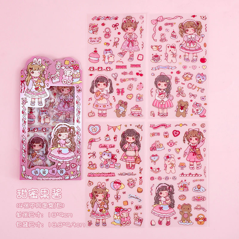 Set of Cartoon Girl Stickers Image 7