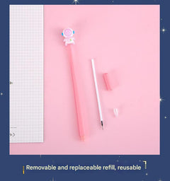 Cartoon astronaut gel pens with colourful ink