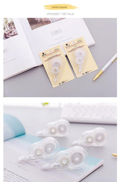 student applying correction tape in classroom