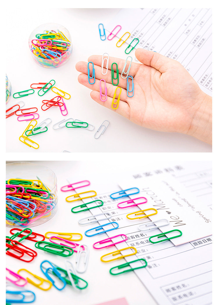 Stylish paper clips in office setting