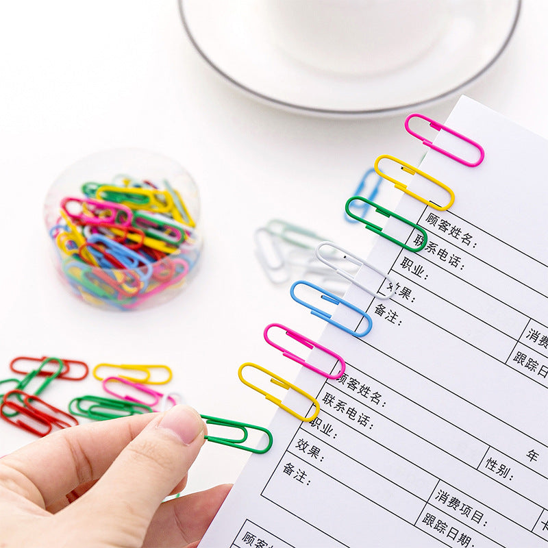 Stylish paper clips in office setting