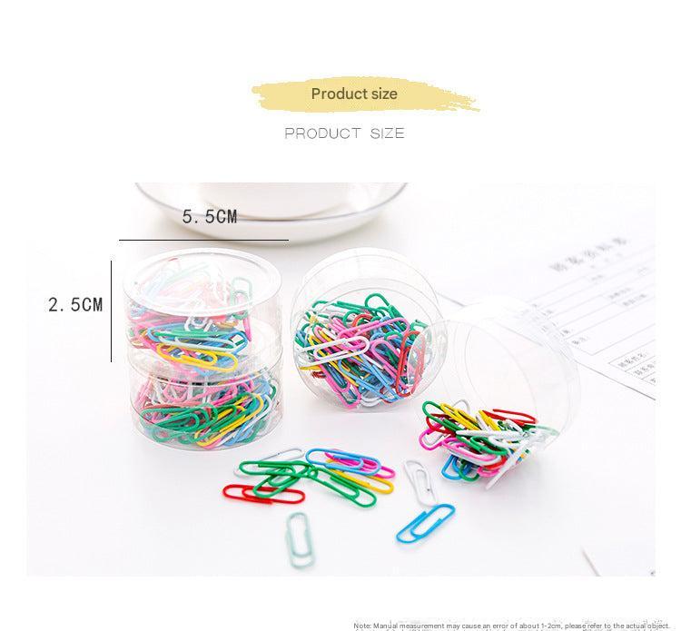 Close-up of curved paperclip assortment