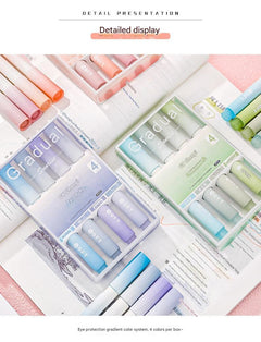 Close-up image of slant tip highlighter pens